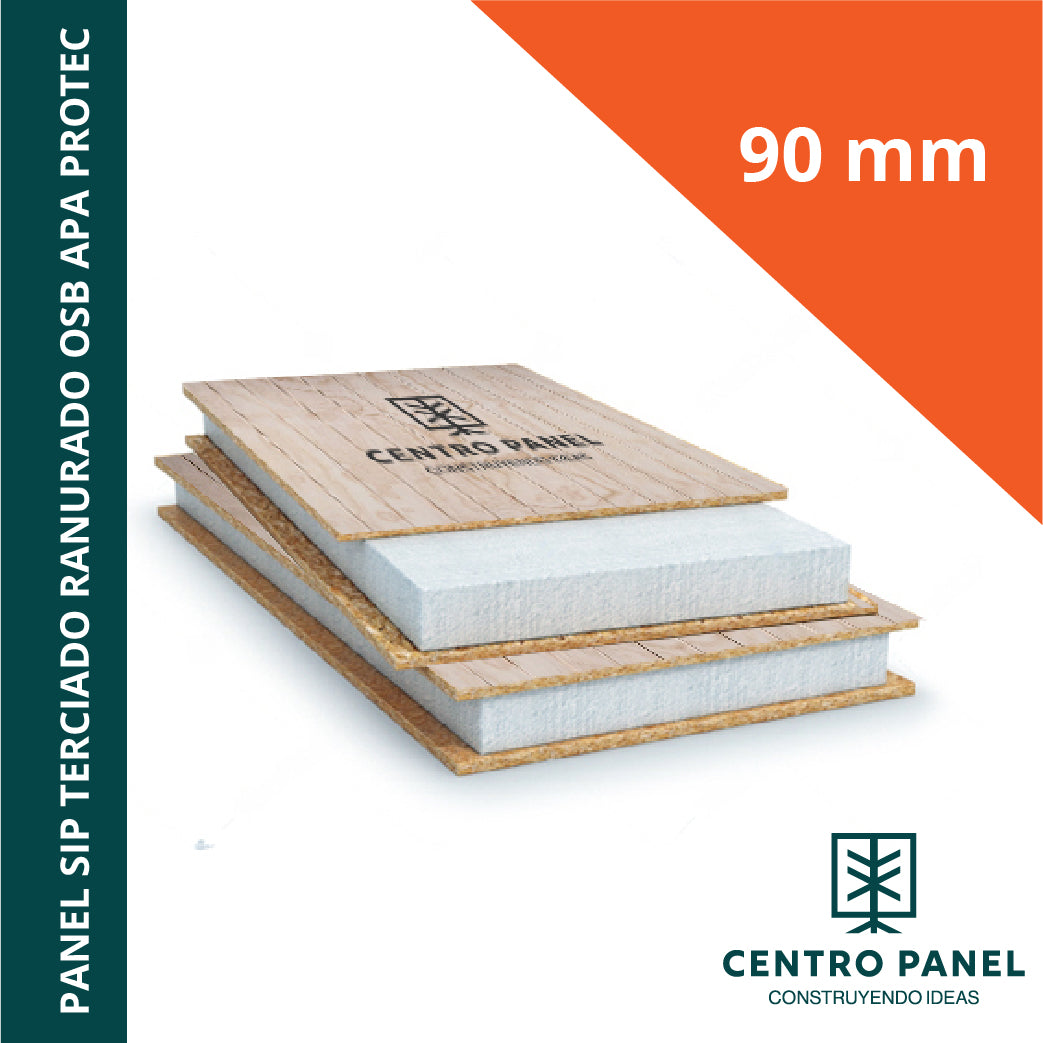 Panel SIP OSB APA PROTECT- Terciado ranurado 90 mm